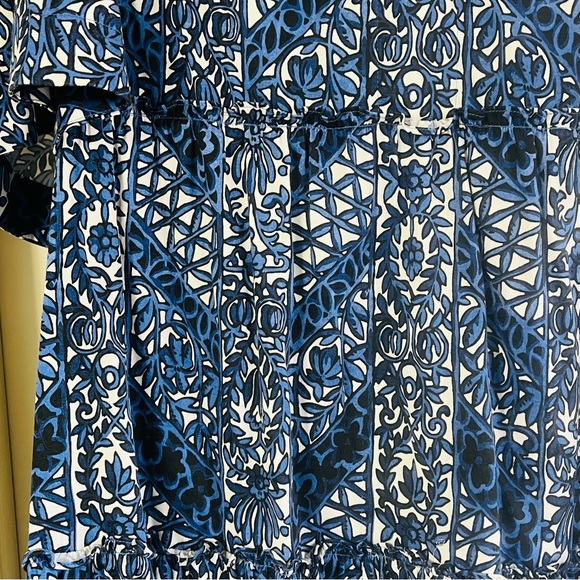 Tuckernuck XXL Crawford Dress Blue White Floral Ruffle Mini - Picture 3 of 8